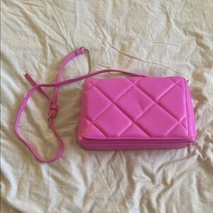 A New Day Pink Quilted Crossbody Bag with Faux Leather